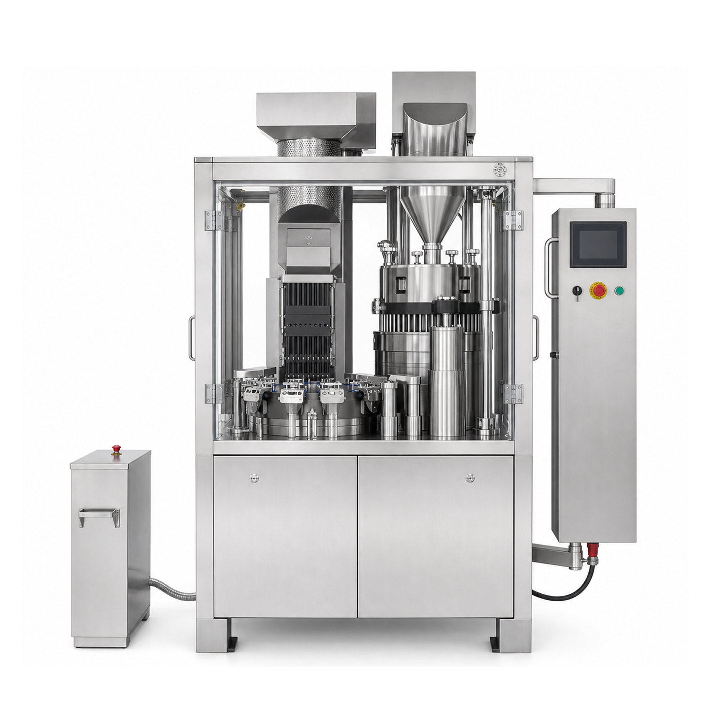 Operator cleaning product-contact parts on a capsule filling machine