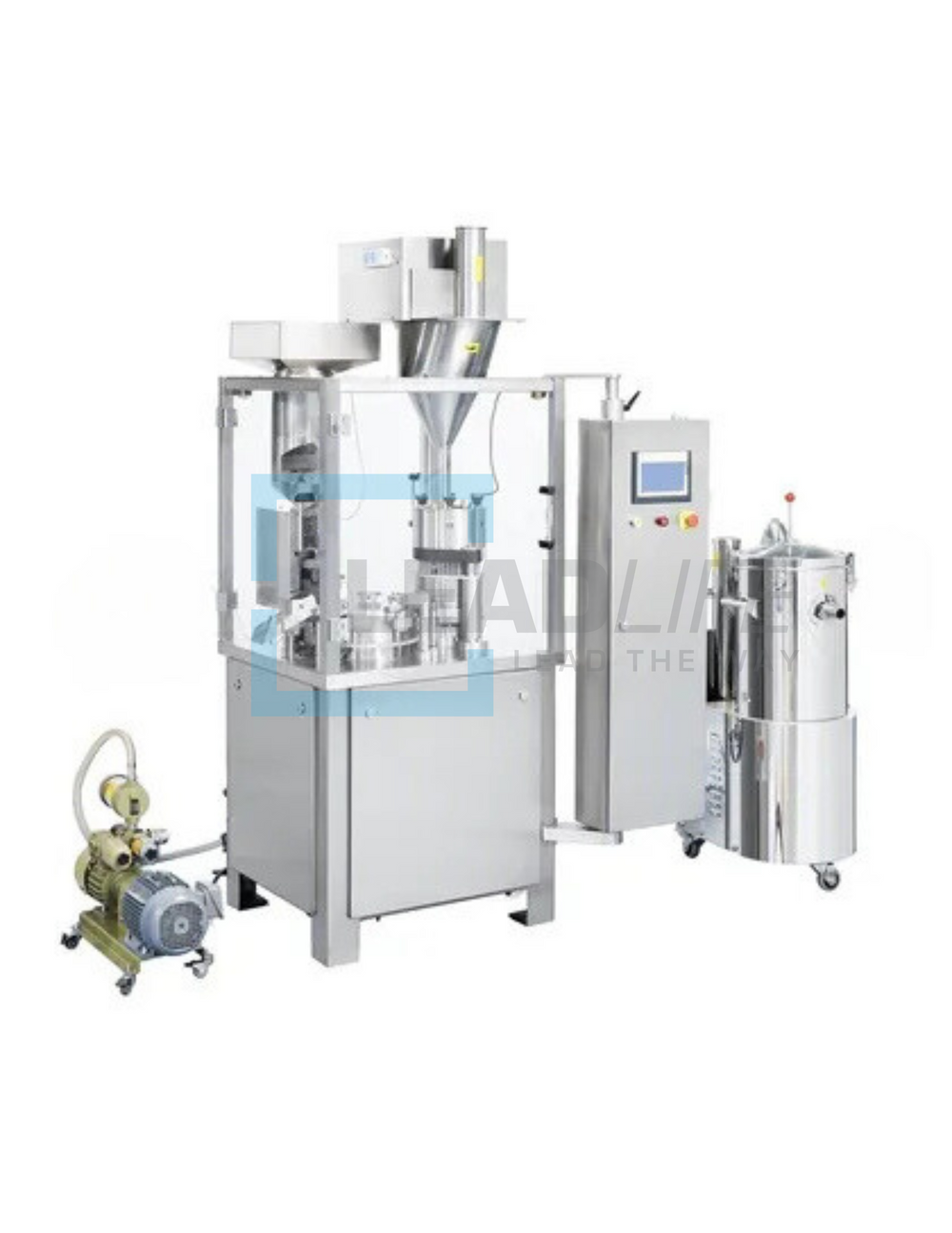 1200J-H Automatic Capsule Filling Machine + 200L V-blender + Automatic Electronic Capsule/Pill Counting Machine 8S (8 wide channels with 3-stage vibration) + Polisher + Capsule/Pill Polishing Machine 220V, 3P (200,000 pcs/h)