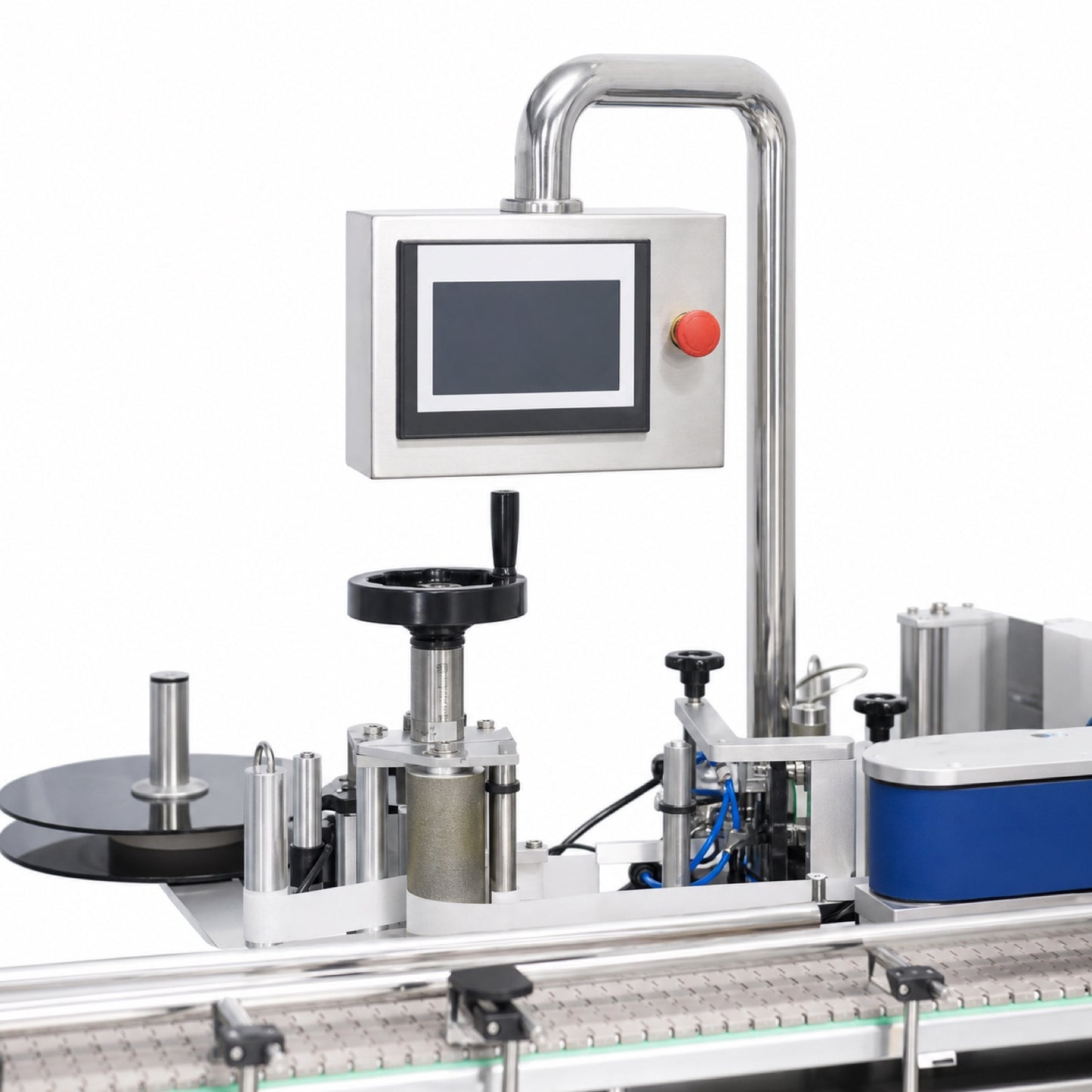 
                  
                    Leadlife LLA-A3 labeling machine touchscreen control panel and label reel
                  
                