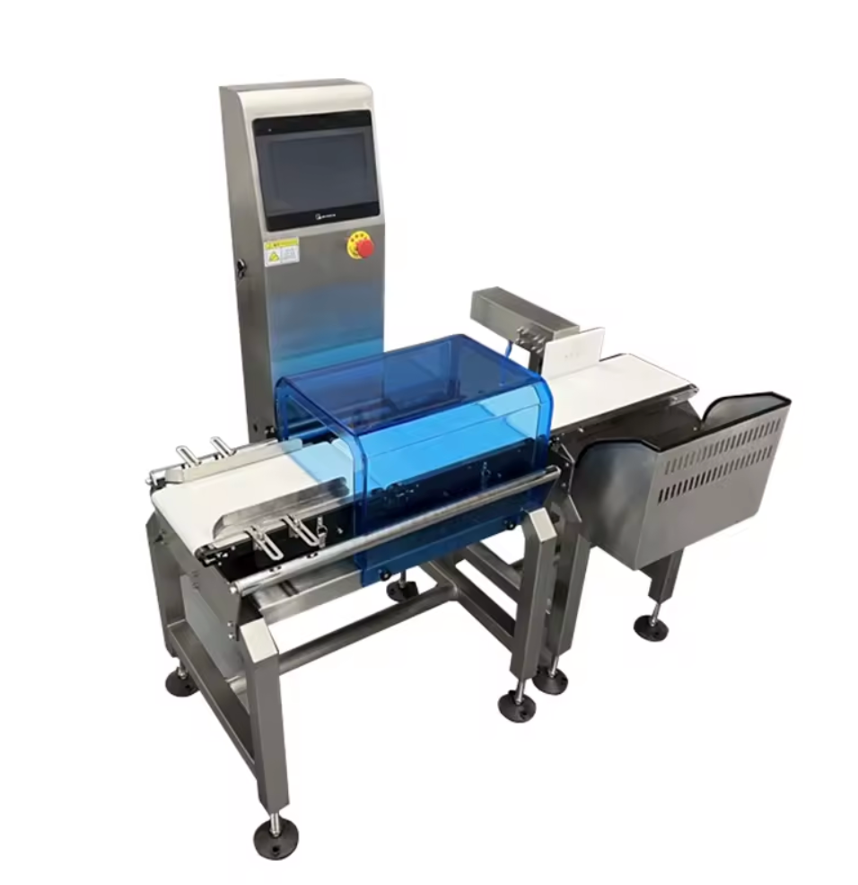 
                  
                    In-line weight checker 200CZJ-X angled view for supplement manufacturing, used to detect underweight and overweight packages.
                  
                