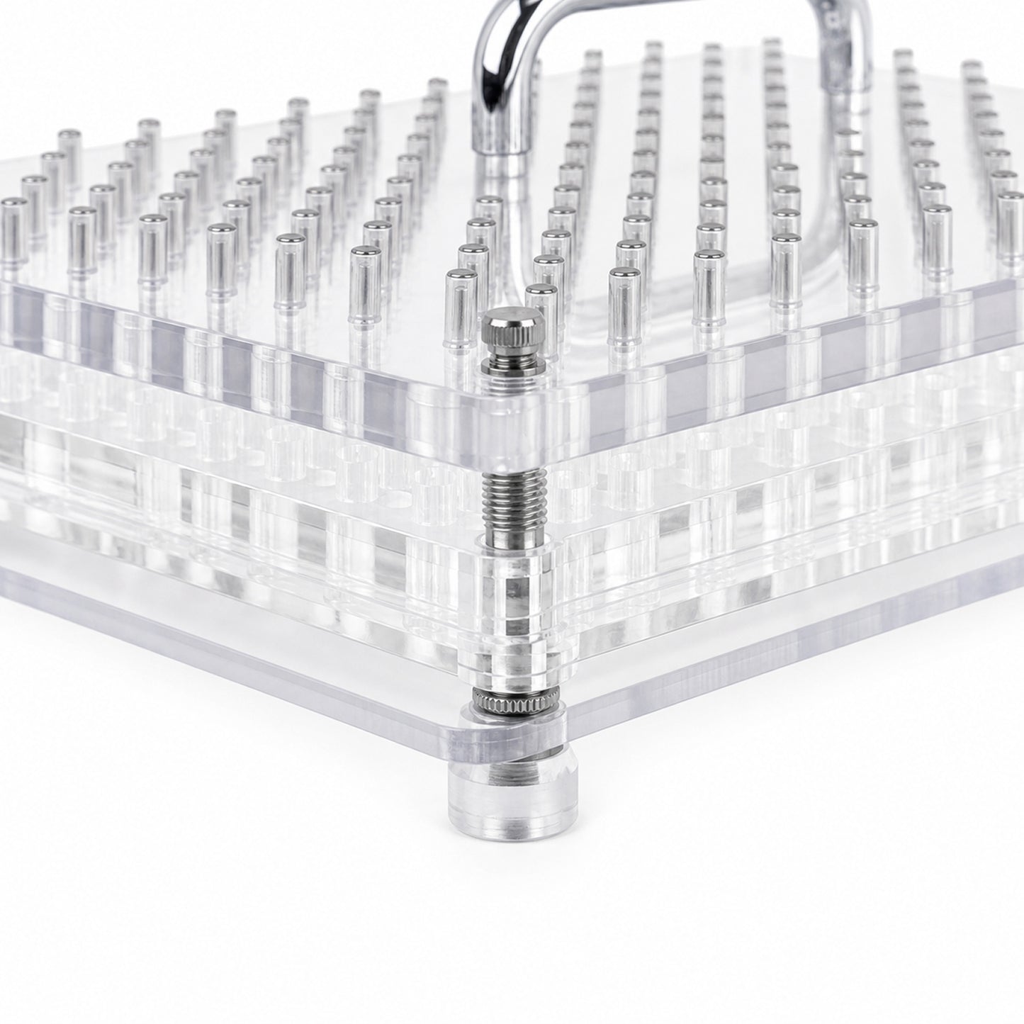 
                  
                    187-hole manual capsule filler Acrylic Pro alignment detail close-up
                  
                