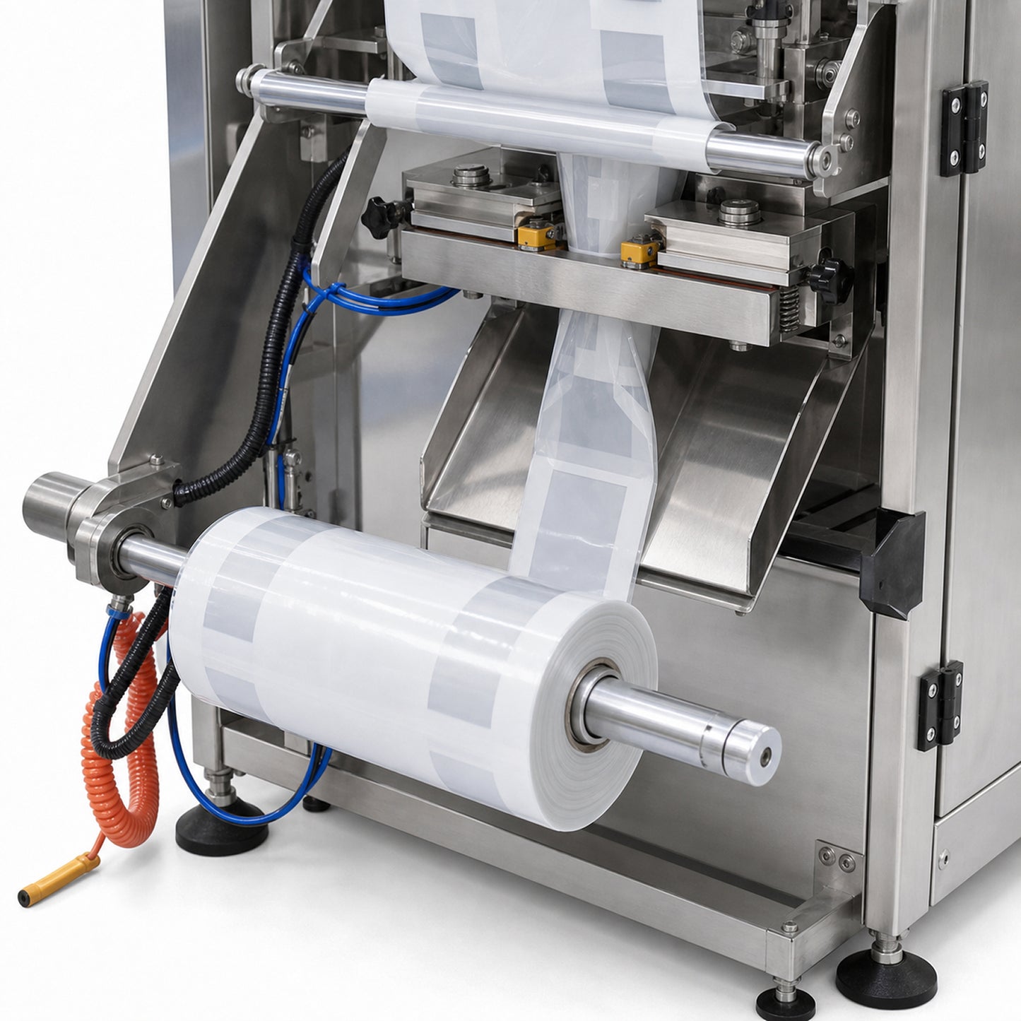 
                  
                    Leadlife VFFS powder packing machine, sealing area detail
                  
                