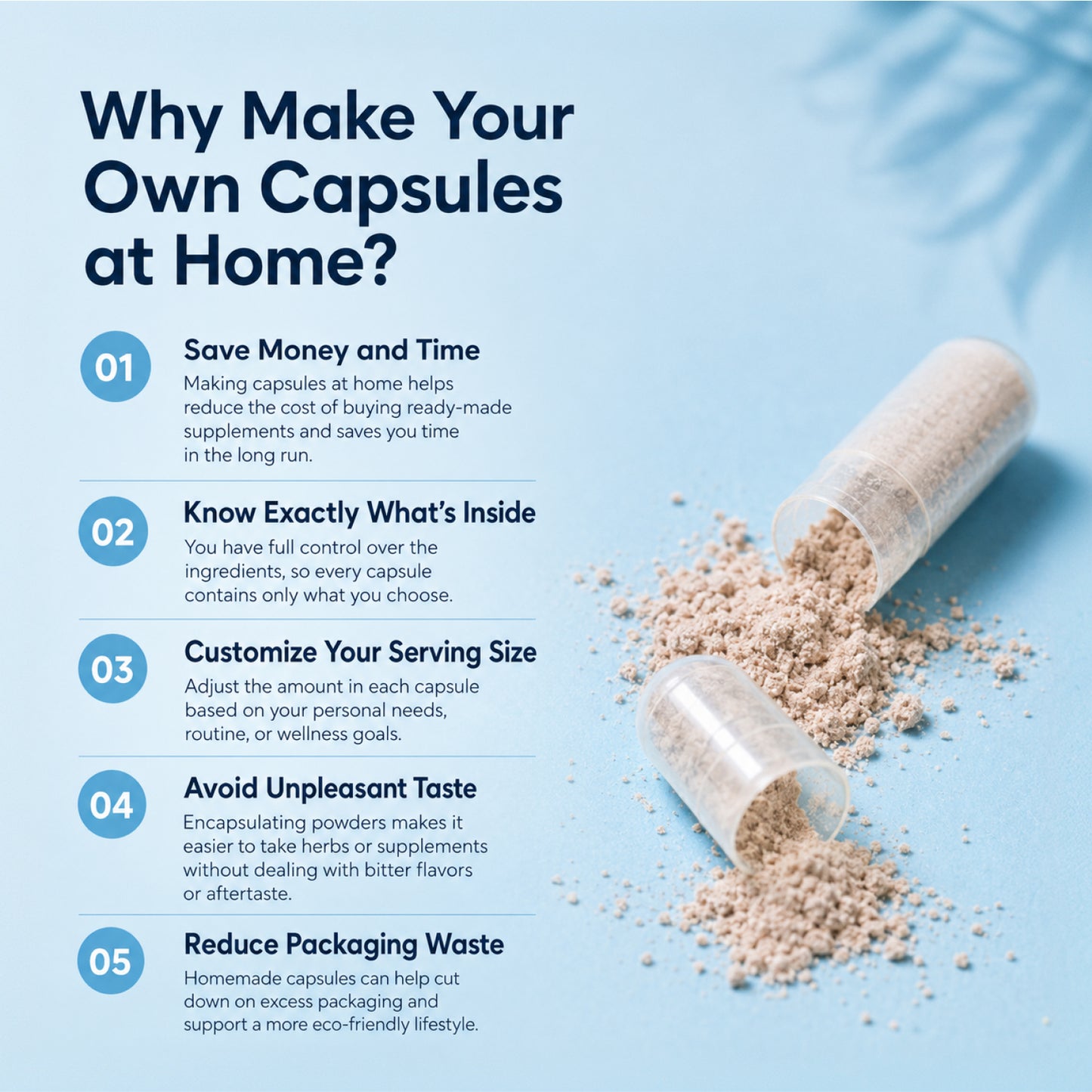 
                  
                    Infographic on making your own capsules at home with pullulan capsules
                  
                