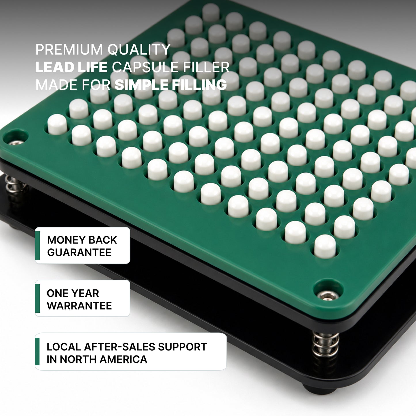 
                  
                    100-hole manual capsule filler i Series alignment detail close-up
                  
                