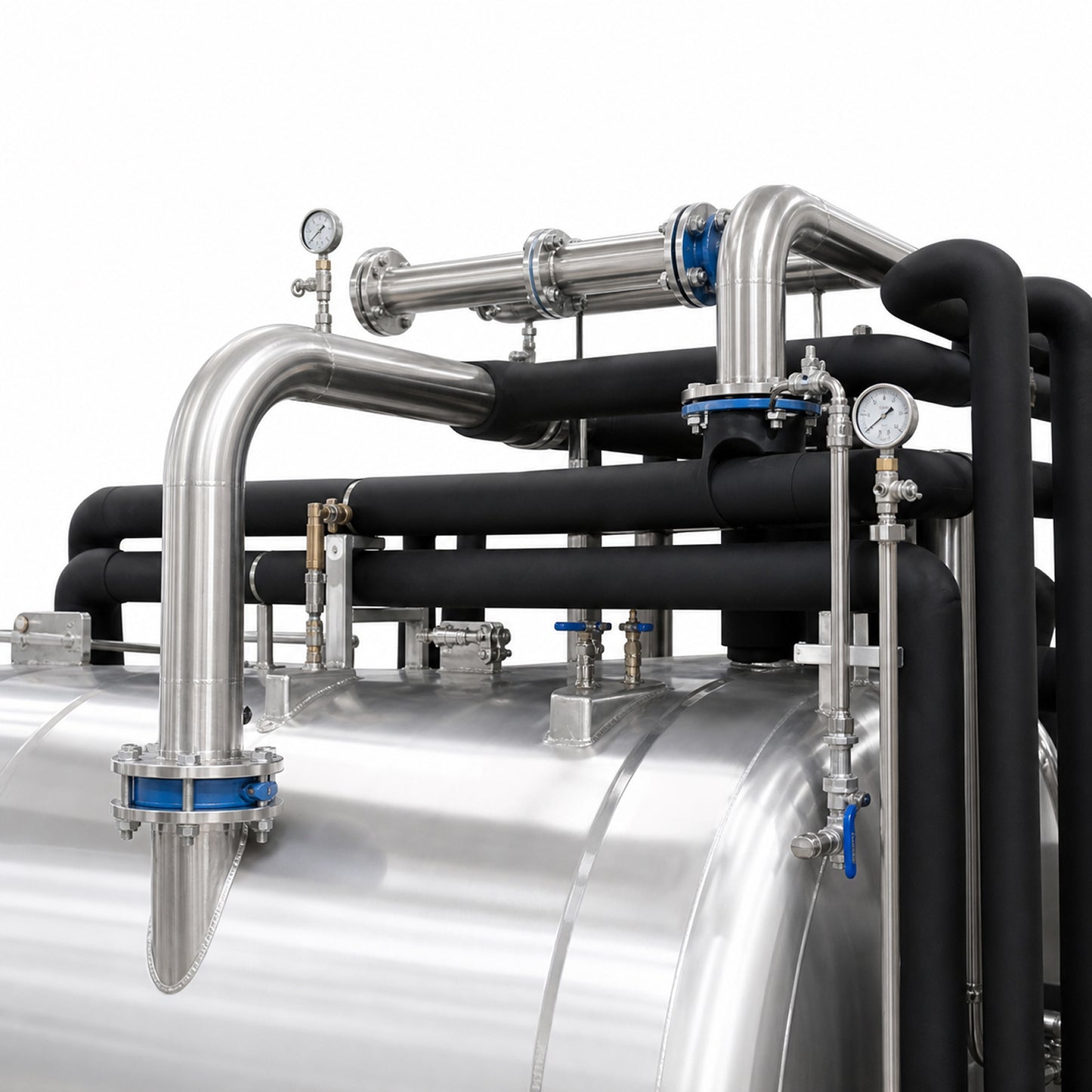 
                  
                    Insulated refrigerant piping on top of the freeze dryer chamber
                  
                