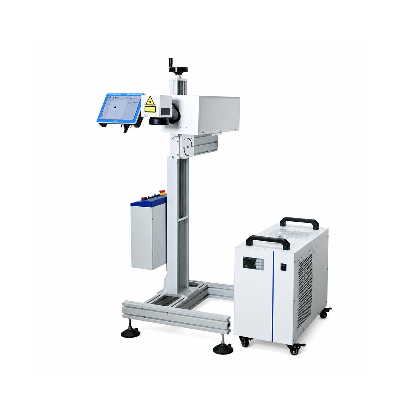 Laser marking machine for packaging lines — front view
