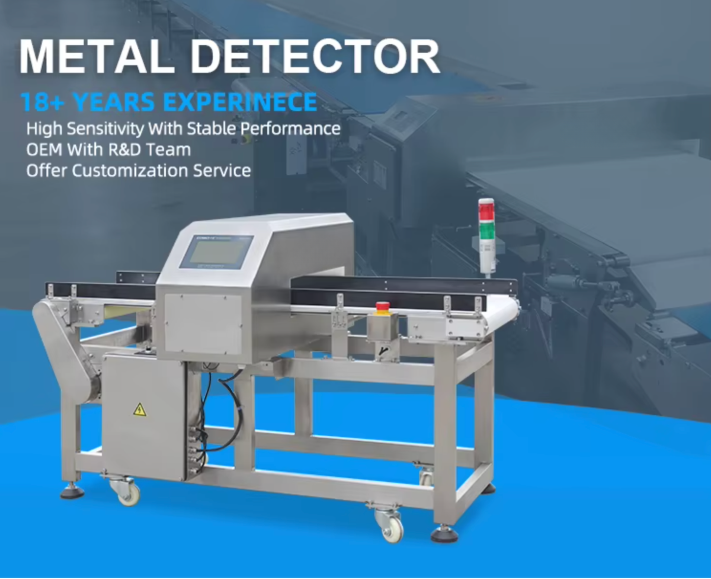 
                  
                    Leadlife conveyor metal detector for supplements used on a supplement production line for in-line metal contamination detection.
                  
                